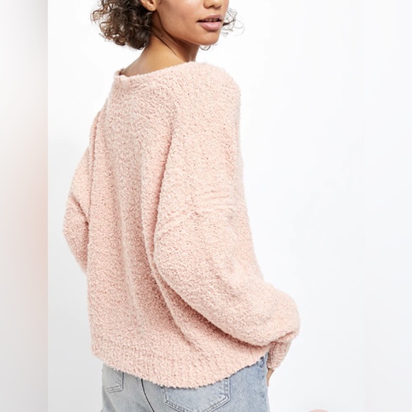 Free People Finders Keepers Sweater Peach Pink Knobby Knit Slouchy Textured - Picture 2 of 13